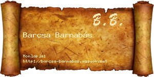 Barcsa Barnabás névjegykártya